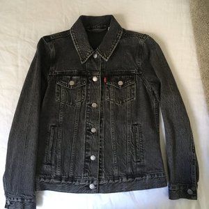 Levi's Washed Black Trucker Jean Jacket Size Small